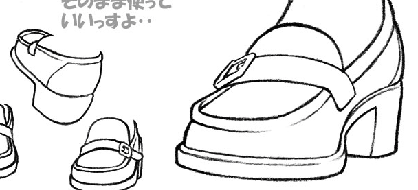 靴の描き方 ヒール法 でローファーを描こう 足描き方講座ストック 絵師ラボ