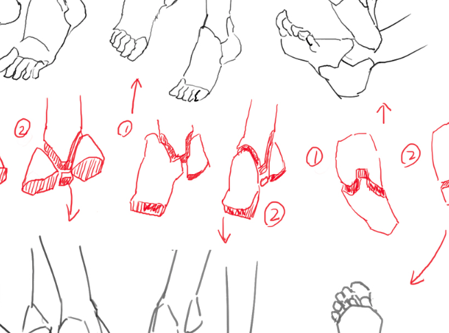 足の描き方簡略化 足 影 アタリ描き方講座ストック 絵師ラボ